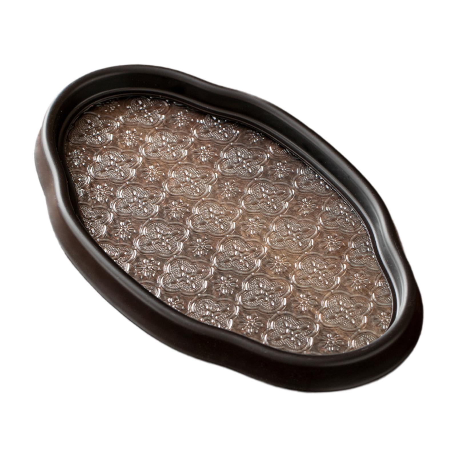 Begonia Flower Glass Tray Storage Tray Vintage Tray Storage Organizer Countertop Home Decor Decorative Tray for Bedroom Party