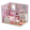 CUTEROOM DIY Wooden Dollhouse Kit Handmade Miniature House Assembly Kit for Interior Decor "SUNSHINE PRINCESS" Adults, (H015)