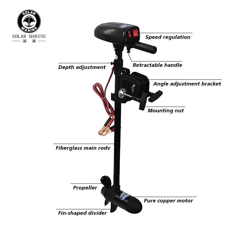 SOLAR MARINE 28LBS DC12V for Inflatable Fishing Kayak Surfing Boat Removable Electric Outboard Motor Trolling Engine Accessories