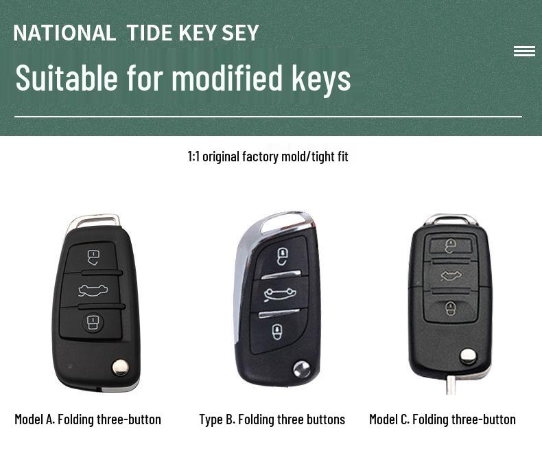 Universal Folding Key Case for Volkswagen, Kia, Toyota, Buick, Hyundai – Stylish Design for Men and Women