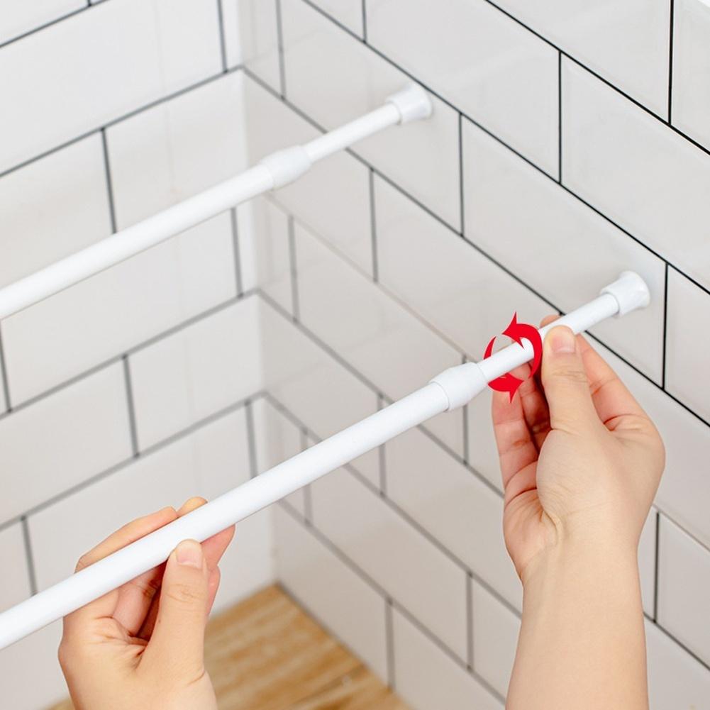 Telescopic Tension Rod 30 To 110 Cm No Drill Installation for Curtains Clothes Hanging and Cabinet Organization