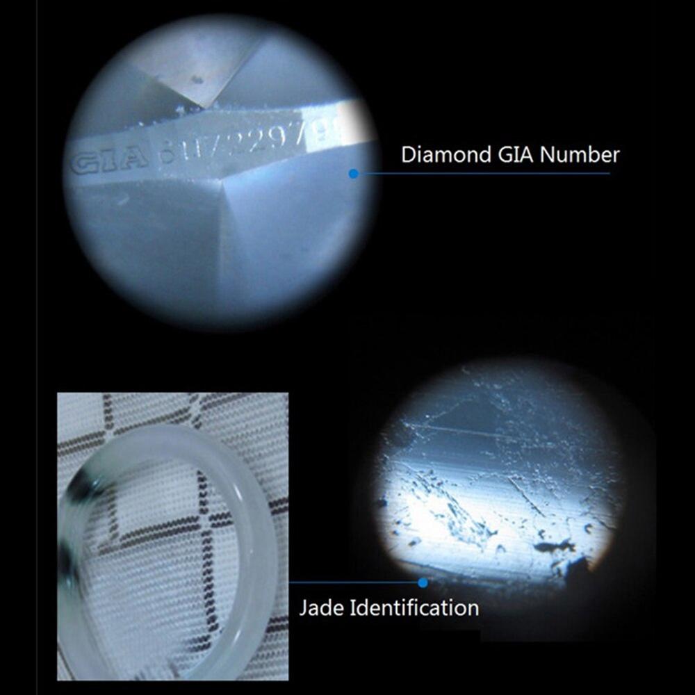 Jewelry Identification With LED Lamp Lamp Mini Microscope Light Microscope Loupe Pocket Magnifier