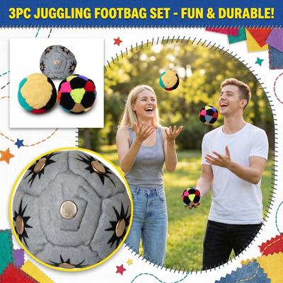 Wytrzymały Zestaw Hacky Sack Footbag z Tkaniny z Wielopanelowym Wzorem i Wzmocnionymi Szwami do Treningu Umiejętności na Zewnątrz i w Pomieszczeniach