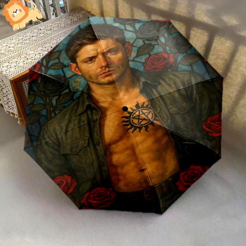 Supernatural: Shadows Flames Folding Umbrella Portable Travel Gift Umbrella Three Folds