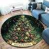 Christmas Tree Round Rug Non Slip Washable Mat For Living Room Bedroom Study Holiday Xmas Home Decor