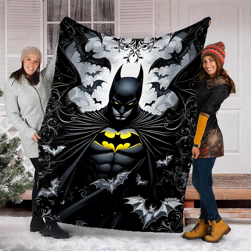 1pc Batman Outdoor Flannel Throw Blanket Soft, Lightweight & Warm for Sofa, Office