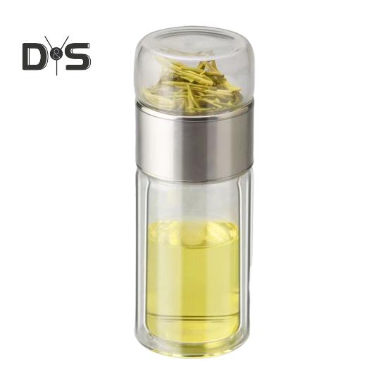 

Стеклянный чайник для заваривания чая с двойной изоляцией, герметичная переносная дорожная чашка для чая с фильтром, разделение воды для чая, подарок любителям чая 280ml