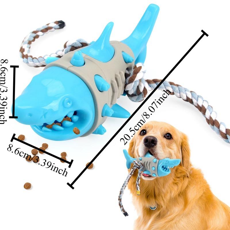 

1pcs Dog Chewing Toys Shark Shaped with Rope Teeth Grinding Cleaning Teeth Interactive Training and Bite-resistance Pet Supplie