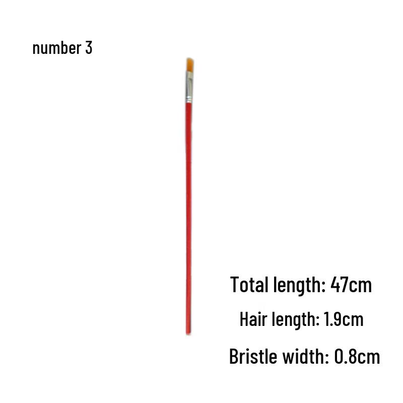 Red Handle Nylon Bristle Brush for Oil, Watercolor, and Acrylic Painting