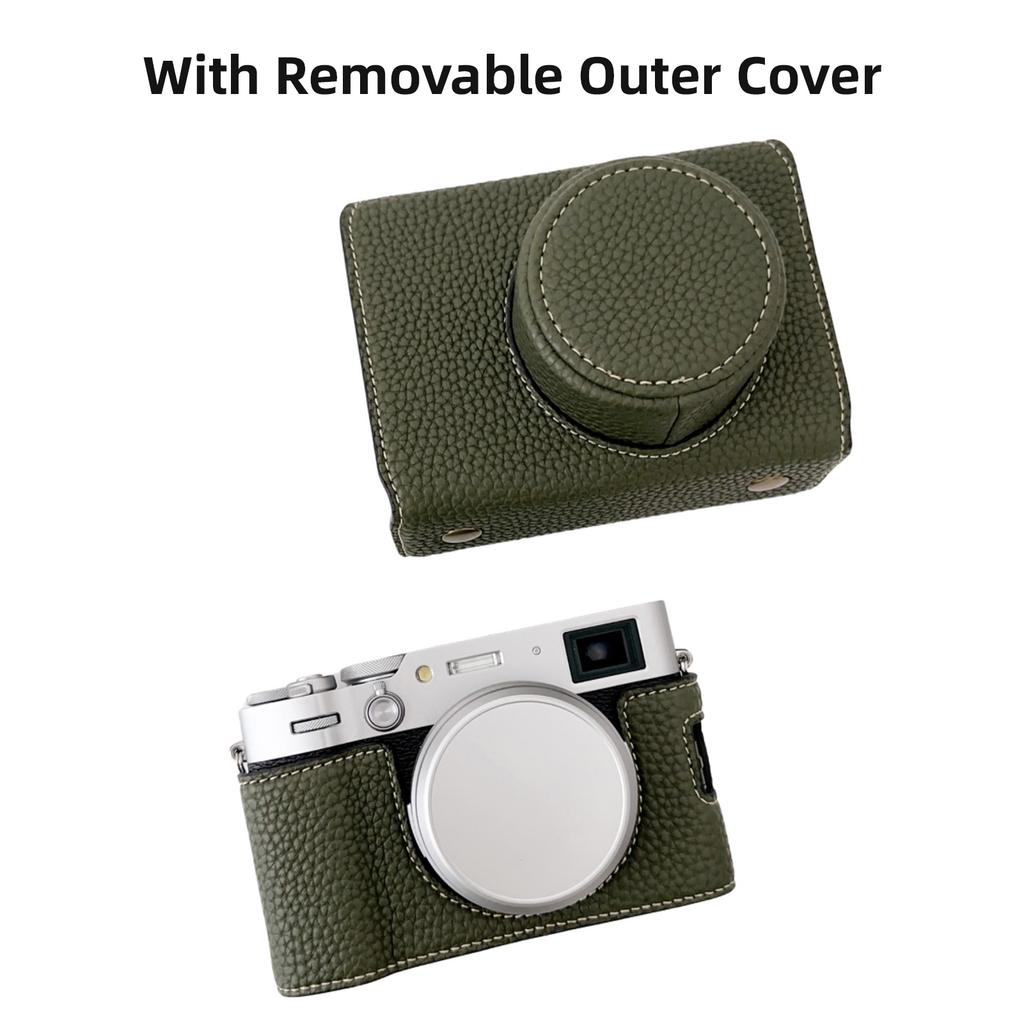 Portable Camera Protective Case Retro Full Camera Case Carry Bag Opening Bottom Design with Shoulder Strap Replacement for 0VI Camer