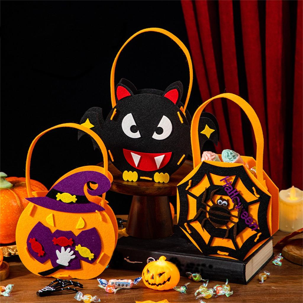Halloween Pumpkin Children's Hand-held Candy Bag Kindergarten Gift Arrangement Scene Asking For Candy Bag Props Small Gift