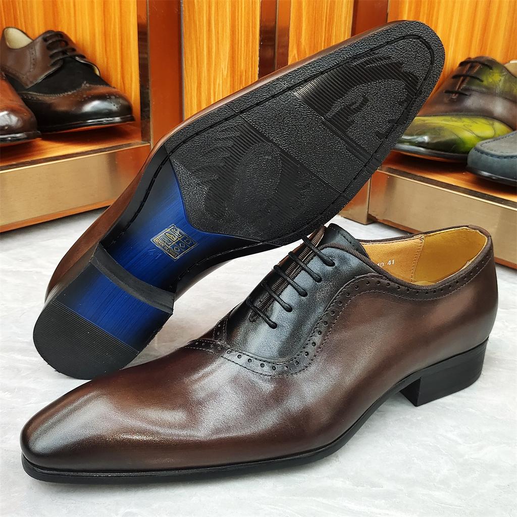 Fashion Luxury Men's Oxford Leather Dress Shoes Lace-Up Casual Business Fashion Carved Shoes for Wedding Party Office Higher Quality