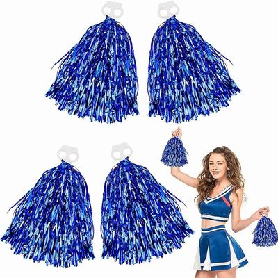 Cheerleading Pom Poms with Handle Cheer Balls Gold Yellow Pink Red Green Blue for Hand Dance Women Girl Kids Pompoms Accessories