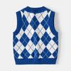 Boy S V Neck Plaid Knit Vest Kids Korean Style Sweater