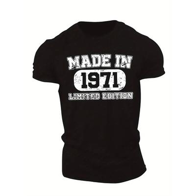 Taglia Europea Made In 1971 EDIZIONE LIMITATA Maglietta a Maniche Corte da Uomo T-shirt Estiva Top