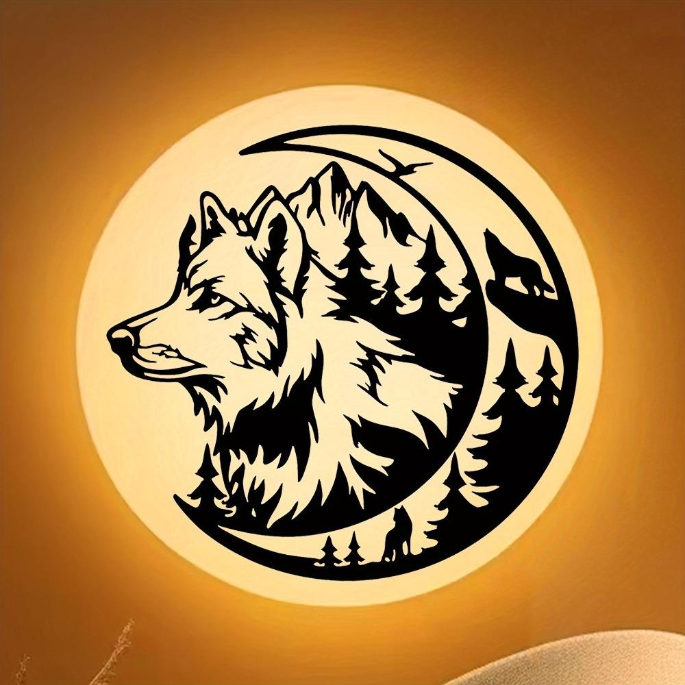 Large Nordic Wolf Wall Art Metal Head Decor Rustic Indoor Outdoor Living Room Garden Gift