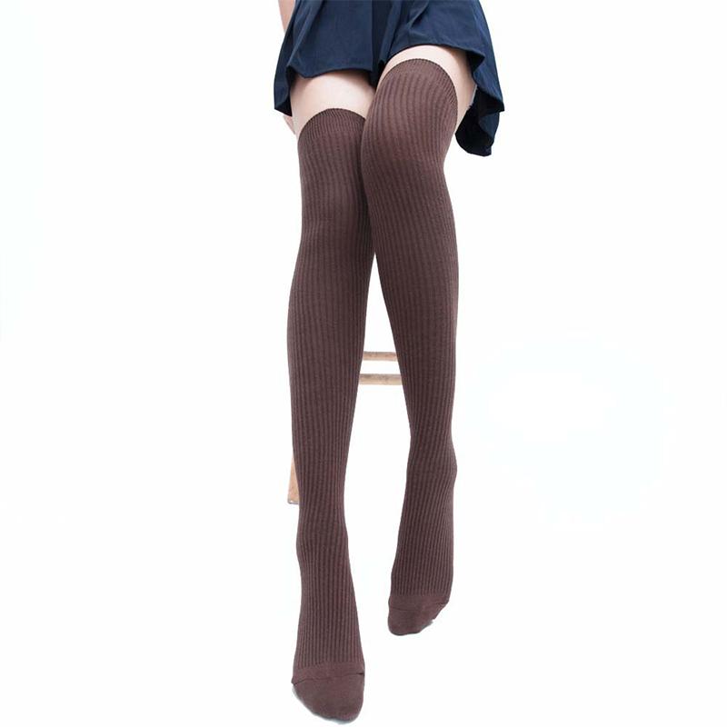 Sexy Warm Long Cotton Stocking Over Knee Stocking Women Winter Knee High Thigh Knitted Stockings for Ladies Over The Knee Socks