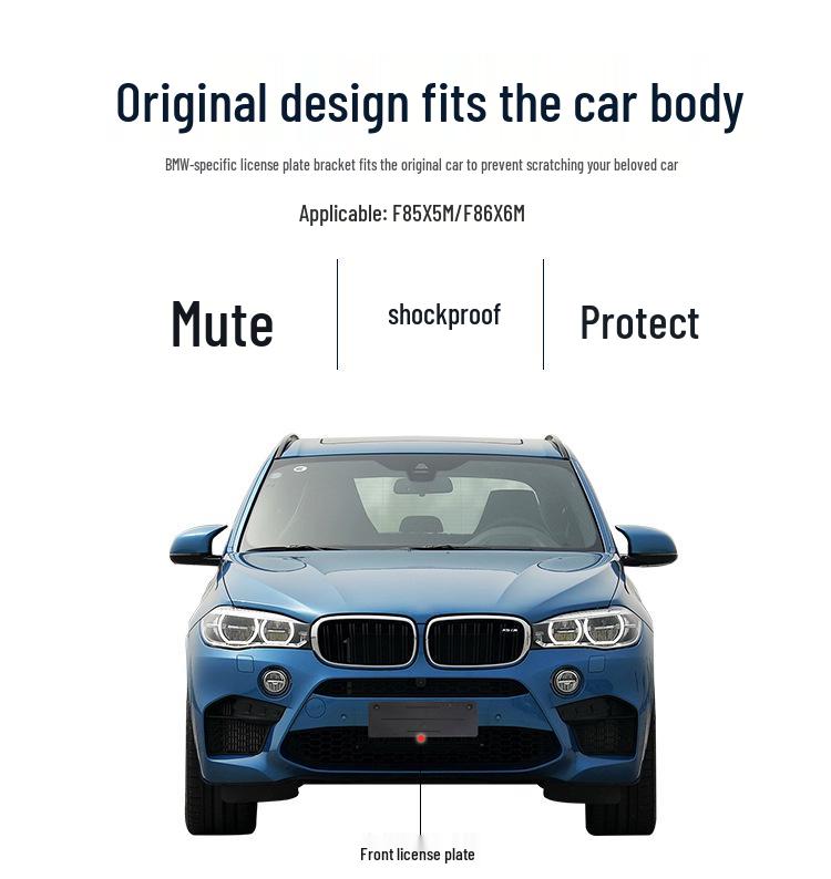 Manse Kennzeichenhalter vorne für BMW X5 M & X6 M - Halterungsrahmen & Abdeckung