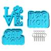 Silicone Glue Mold Set Dog Love Tag Molds for Epoxy Resin Pets Tag Molds for DIY Crafts Making or Homemade Crafts