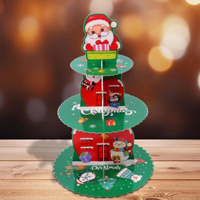 Christmas Dessert Stand Cake Display Rack Pastry Serving Muffin Cupcake for Celebration