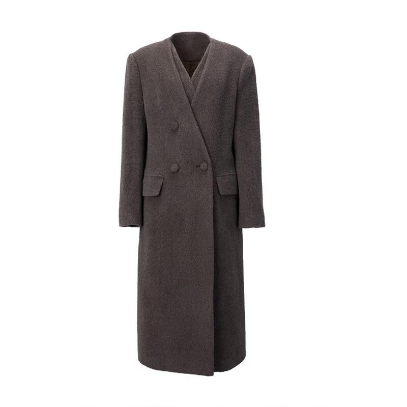ELLASSAY Faux Two-Piece Elegant Wool Blend Coat
