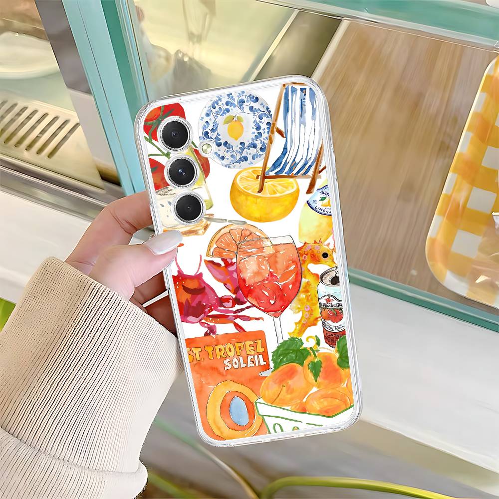 New Hot Fashion Spritzs Aperols HD Clear Transparent Phone Case For Samsung Galaxy A52,A12,A51,S24,S23,S22ULTRA,S21 Edge,S20LITE