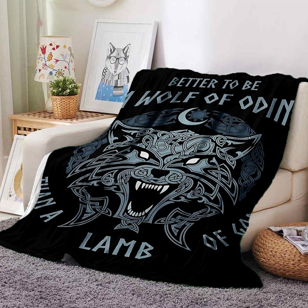 

1pc Wolf of Odin Lamb of God Throw Blanket - Soft Flannel, Cozy All-Season Polyester Perfect for Home, Office, Bedroom 1075 80cmx120cm(31inx47in)