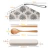 Natural Wood Barley Straw Box Chopsticks Pouch 18cm Chopsticks, Spoon, Holder, Included,