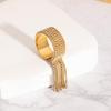 European And American Luxury Tassel Ring Stainless Steel Chain Tassel Ring Adjustable High-Quality Charming Fashionable Jewelry
