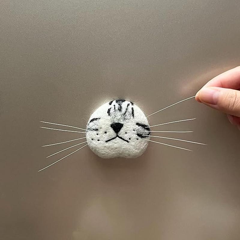 Cat Whisker Storage Felt Refrigerator Magnets Cat Whiskers Collection Cat Vibrissae Keepsake Pets Souvenir Gift Home Decor