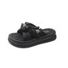 Muffin Thick Bottom Sandal Slippers Female External Wear Summer Cross Strap One Word Slippers Female Fashion Women Summer Breathable Shoes