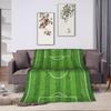 Soccer Field White Line Grass Background Soft Blankets Decorative Plush Throw Blanket Fun Couch Bed Flannel Bedspread Sofa Bed