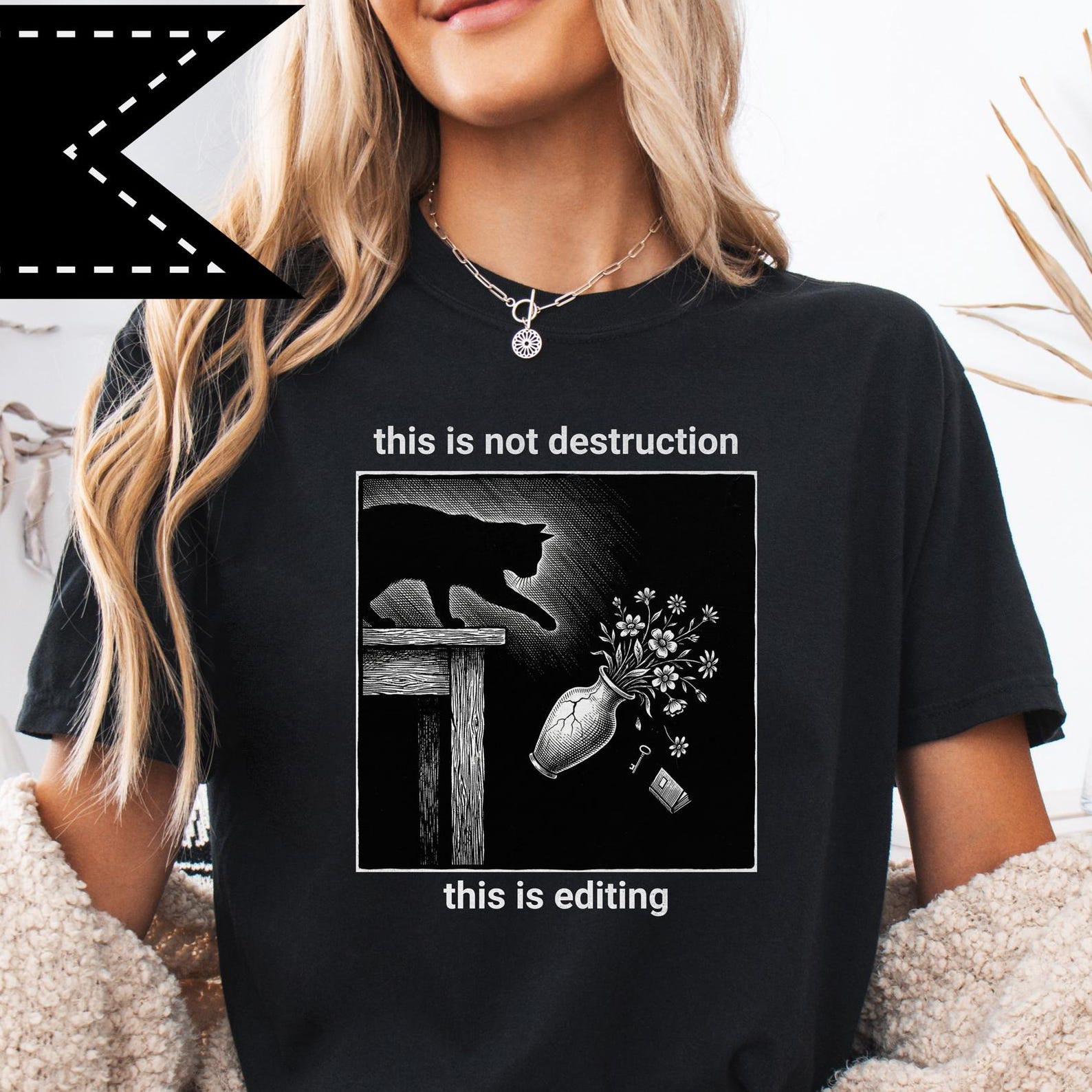 This is Not Destruction, Silly Cat t-shirt, Gift from Cat, Minimalist Cat Top, Unhinged Cat Shirt 4XL