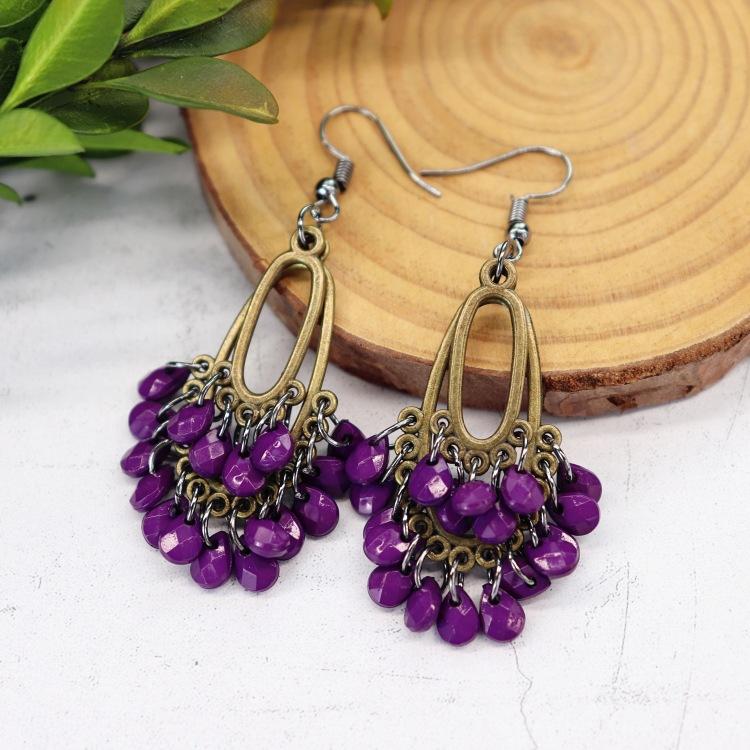 Handmade Retro Exquisite Water Drop Fringed Earrings Women's Long Versatile Temperament Earrings Smart Personality Show Face Thin Earrings