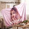 Custom Name Flannel Blanket,Ariana Grande Lightweight Warm Bed Blanket For Couch & Holiday Gift