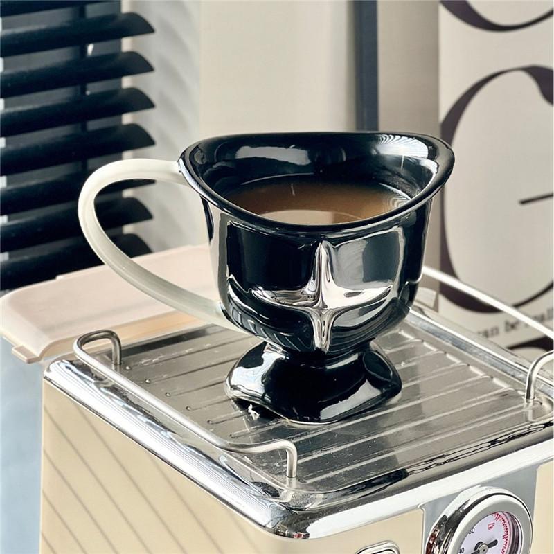 Ceramic Cup with Handle Home Office DIY Coffee Latte Ice American Mug 350ml Drinking Cup Water Cup Gift