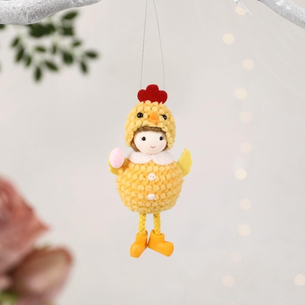 Cute Easter Chick Pendant Soft Plush Cartoon Chick Doll Easter Eggs Hanging Ornaments  Easter Party