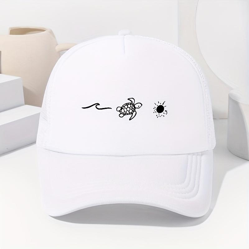 Male and female turtle patterned baseball caps for spring and summer shade, outdoor activities, fishing
