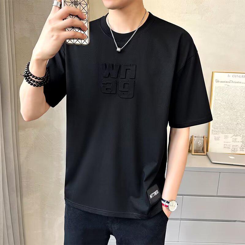 Men's Summer Short-Sleeve Printed T-Shirt, 2024 Trendy Loose Fit, Internet Celebrity Style.