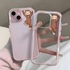 Funny Cartoon Monkey Pattern Clear Phone Case For iPhone 17 16 15 14 13 12 11 Pro Max Air 14 Plus 2 In 1 Candy Color Soft Cover
