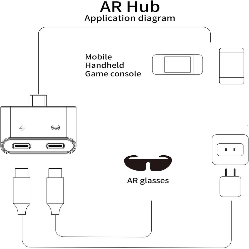 Fast Charging AR Glasses Connector Portable Type-C Converter Adapter For Steam Deck