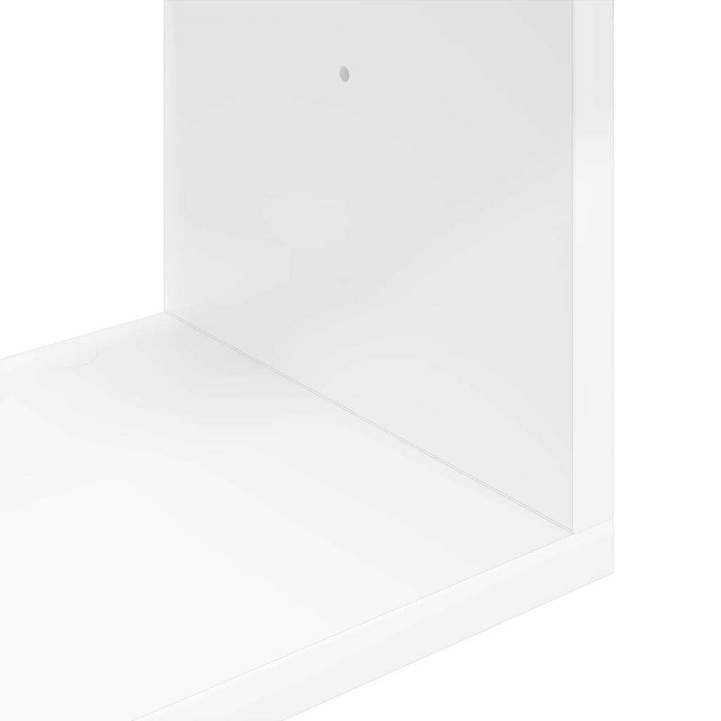 Wall Shelf Wall Mount White 32 X 21 X 107 Cm Engineered Wood
