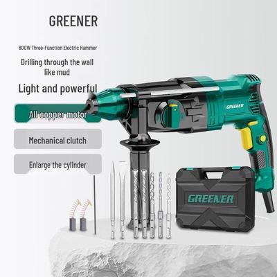Ciocan rotopercutor ușor GREENER 800W priză CN (adaptor inclus)