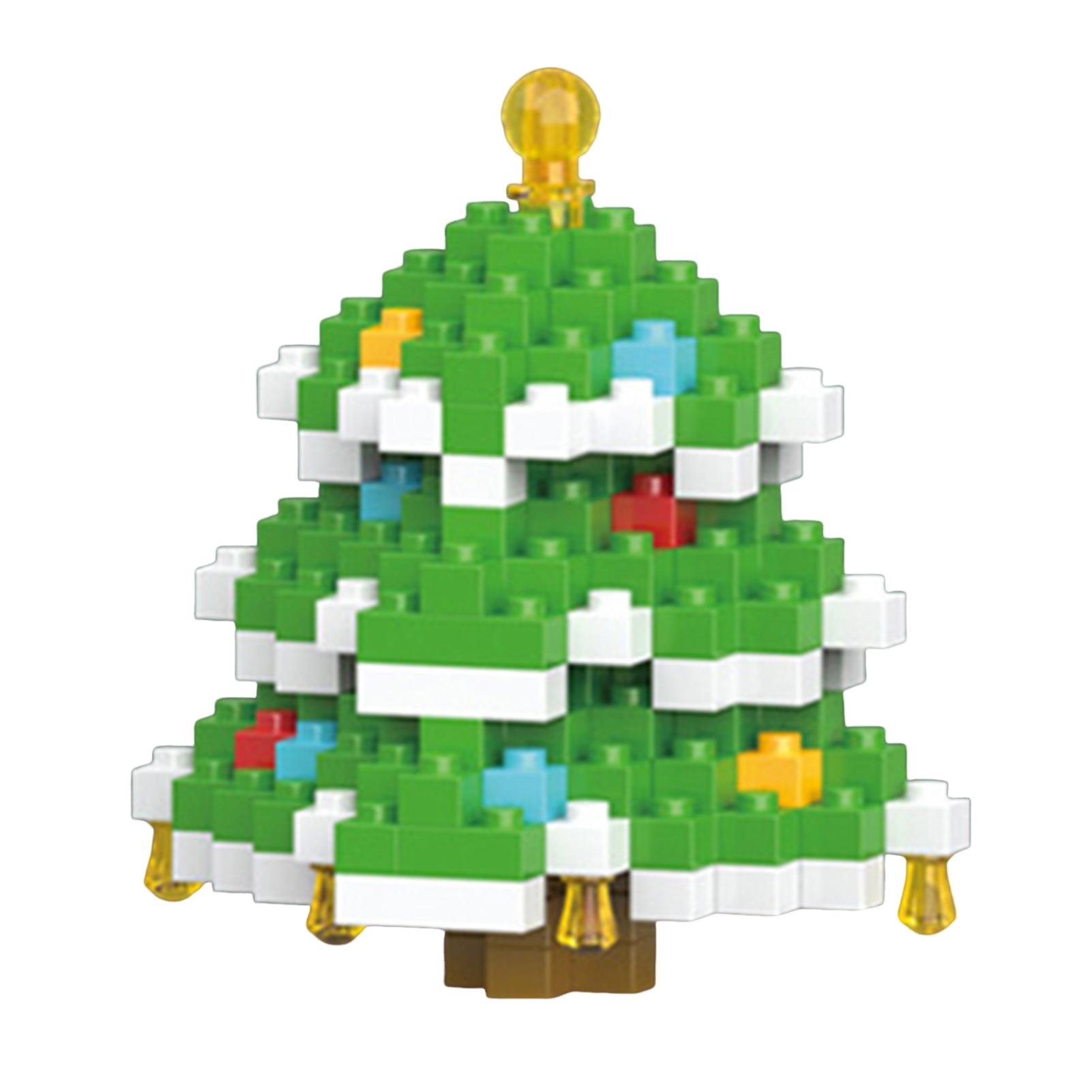 

Santa Design Building Blocks Set Sturdy Steady Assembled Ornament For Home