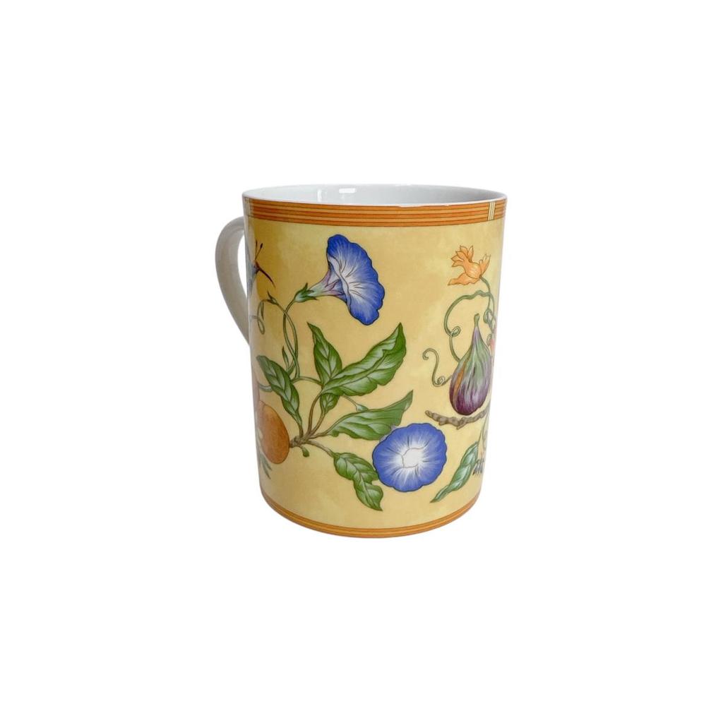 HERMES Cup Siesta Mug Pottery Yellow x white unisex Storage box Used
