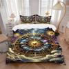 3-teiliges Astrologie-Rad Bettwäsche-Set - 1 Bettbezug + 2 Kissenbezüge(Kern nicht enthalten), Maschinenwaschbar Polyester yy251216181