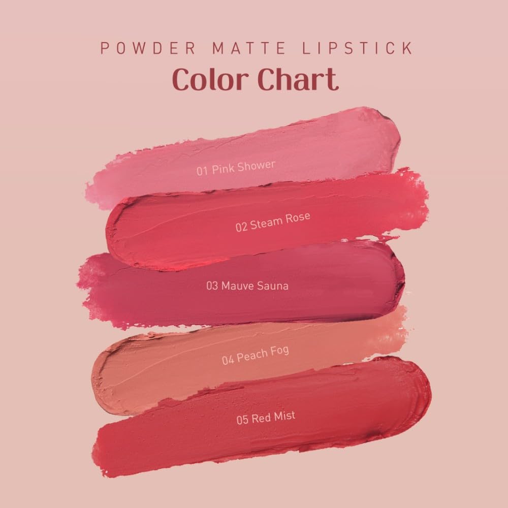 MACQUEEN NEWYORK Puder Matter Lippenstift Lippenstift Matt Hochpigmentiert Hohe Haftung Farbecht Koreanische Kosmetik Rot Rot 3,5g Langanhaltend (#05