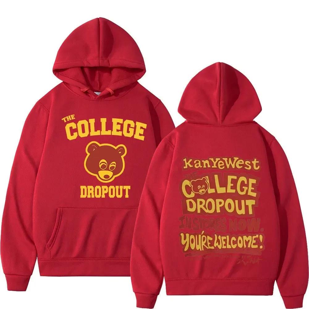 

Kanye West College Dropout Hoodie Music Album Double Sided Graphic Sweatshirt Men Women Hip Hop Punk Rock Rap Hoodies Streetwear 3XL