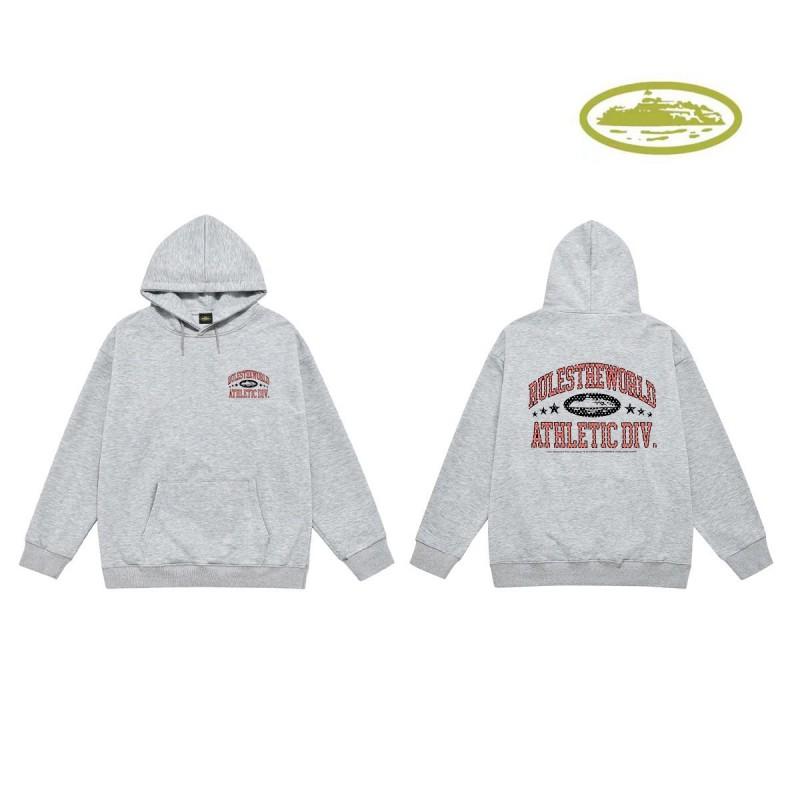 CORT Alcatraz Distressed Hoodie Men Streetwear Loose Fit Couple Sweatshirt Winter