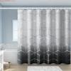 3D Black Geometric Chevron Pattern Waterproof Shower Curtain For Modern Bathroom